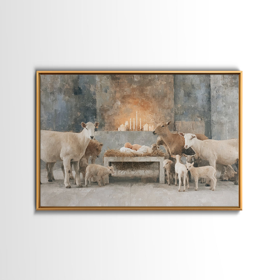 Shepherds Of Peace – Framed Canvas Print – Christian Wall Art – Christmas Art Prints – Christian Art Canvas – Christian Christmas Art