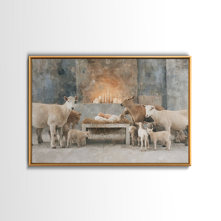 Shepherds Of Peace – Framed Canvas Print – Christian Wall Art – Christmas Art Prints – Christian Art Canvas – Christian Christmas Art