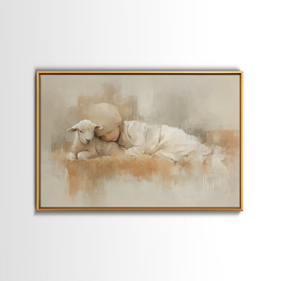 Sacred Rest – Framed Canvas Print – Christian Art Canvas – Christian Christmas Art – Christian Wall Art – Christmas Art Prints