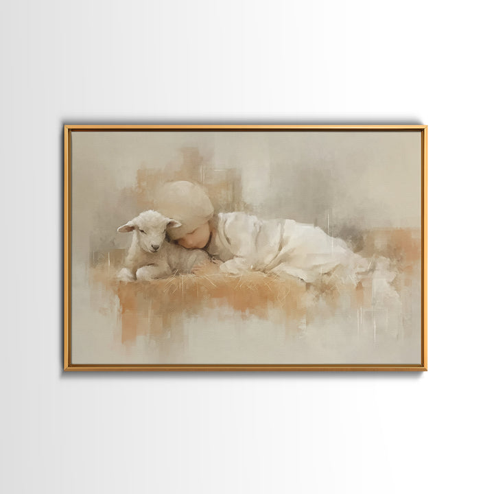 Sacred Rest – Framed Canvas Print – Christian Art Canvas – Christian Christmas Art – Christian Wall Art – Christmas Art Prints