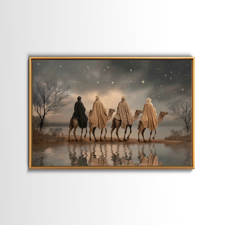 Watching The Heavens – Framed Canvas Print – Christian Art Canvas – Christian Christmas Art – Christmas Wall Art – Christian Art