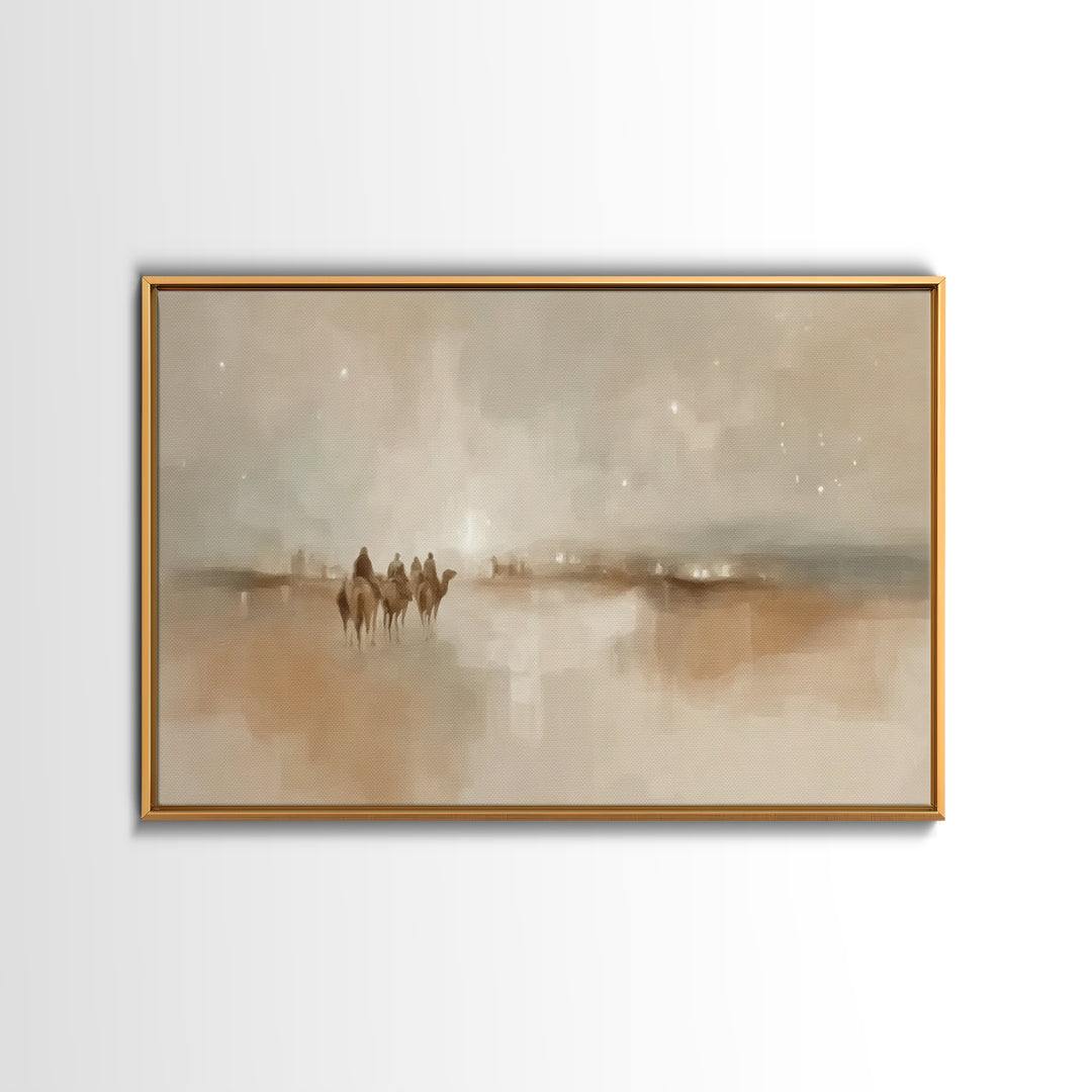 Pilgrims Of The Star | Framed Canvas Print | Christian Wall Art | Christian Art Canvas | Christmas Art | Christian Christmas Art