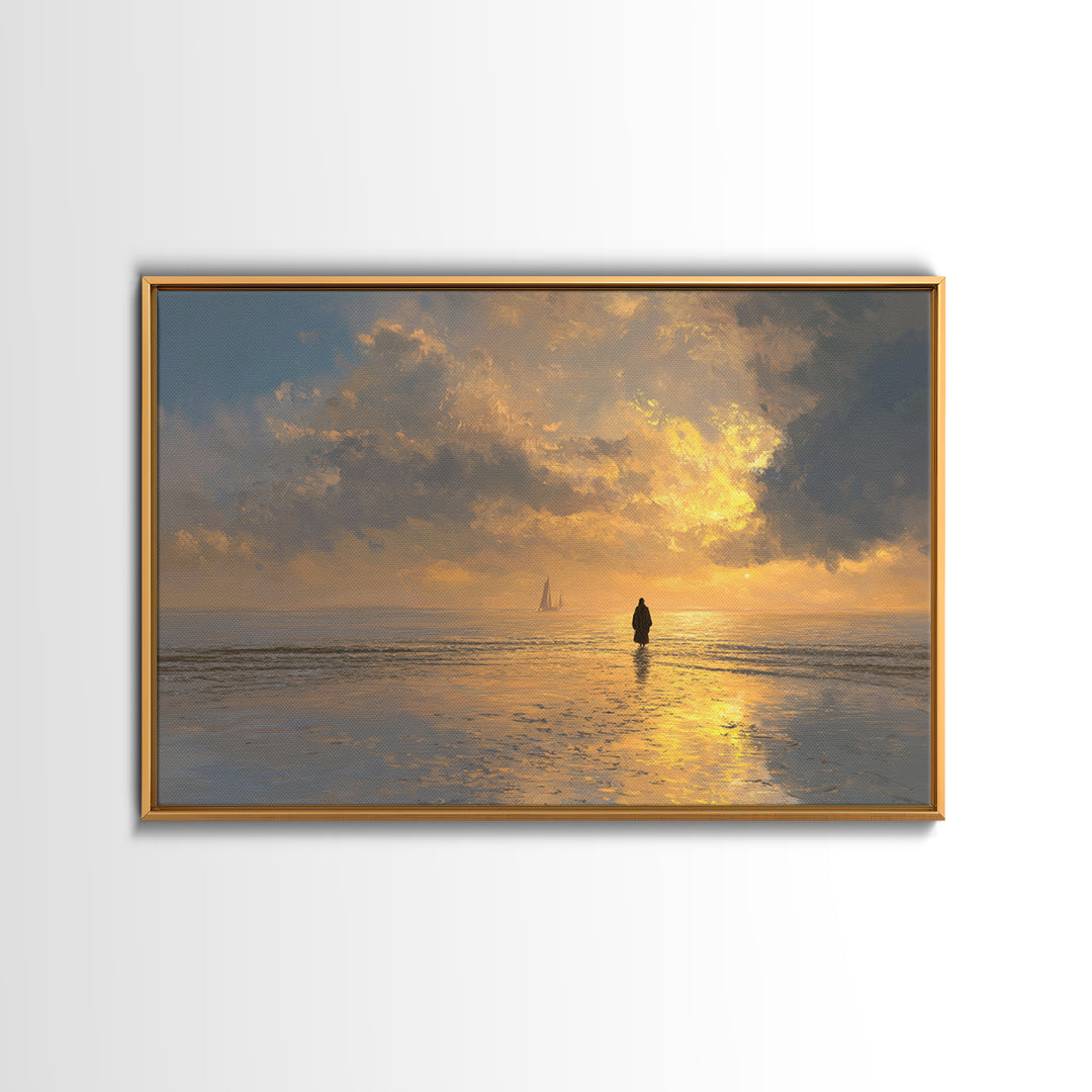 Sunset Promise – Framed Canvas Print – Christian Art Canvas – Jesus Painting – Christian Wall Art – Christmas Art – Christian Decor