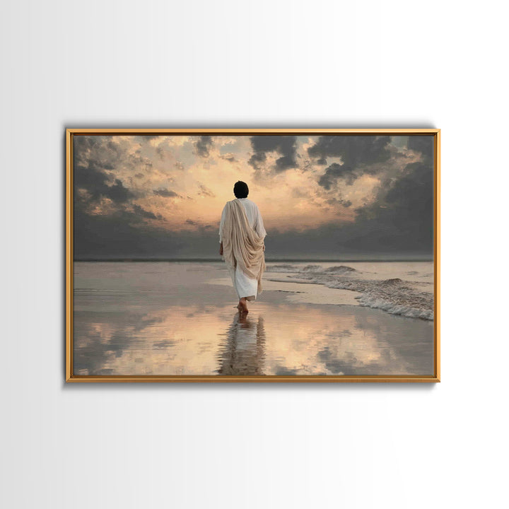 Sacred Stillness – Framed Canvas Print – Christian Art Canvas – Christian Wall Art – Jesus Painting – Christmas Art – Christian Gift