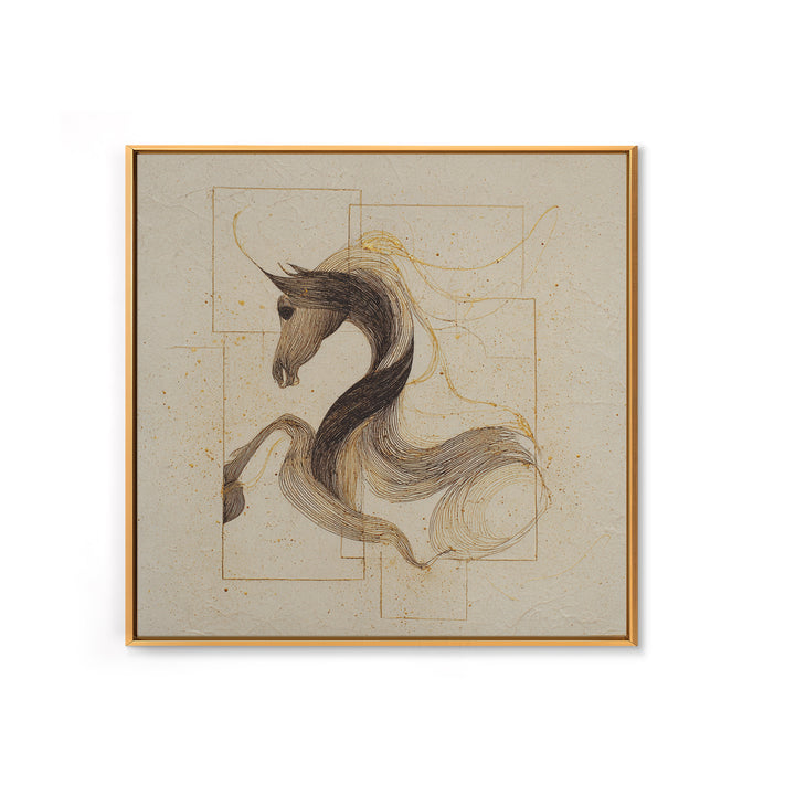 Calligraphic Horse Silhouette Made from One Line Canvas Print, Calligraphy Art, Digital Download Art, Living Room Decor, Script, CAL-1x1-17