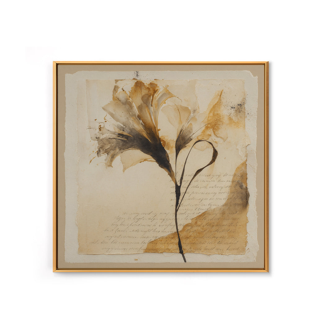Single Elegant Flourish Shaped Like a Flower Framed Canvas Print, Calligraphy Art, Fine Art Print, Living Room Decor, Script, CAL-1x1-29