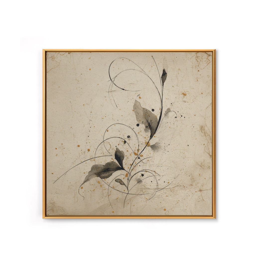 Floral Vine Created from Graceful Script Like Canvas Print, Calligraphy Art, Living Room Wall Art, Living Room Decor, Script, CAL-1x1-35