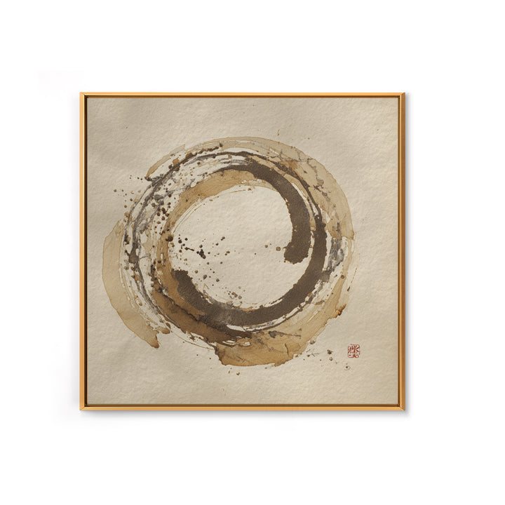 Japanese Brush Mark Circle Canvas Print, Calligraphy Art, Home Decor, Living Room Decor, Fine Art, Script, Wall Art Print, CAL-1x1-4