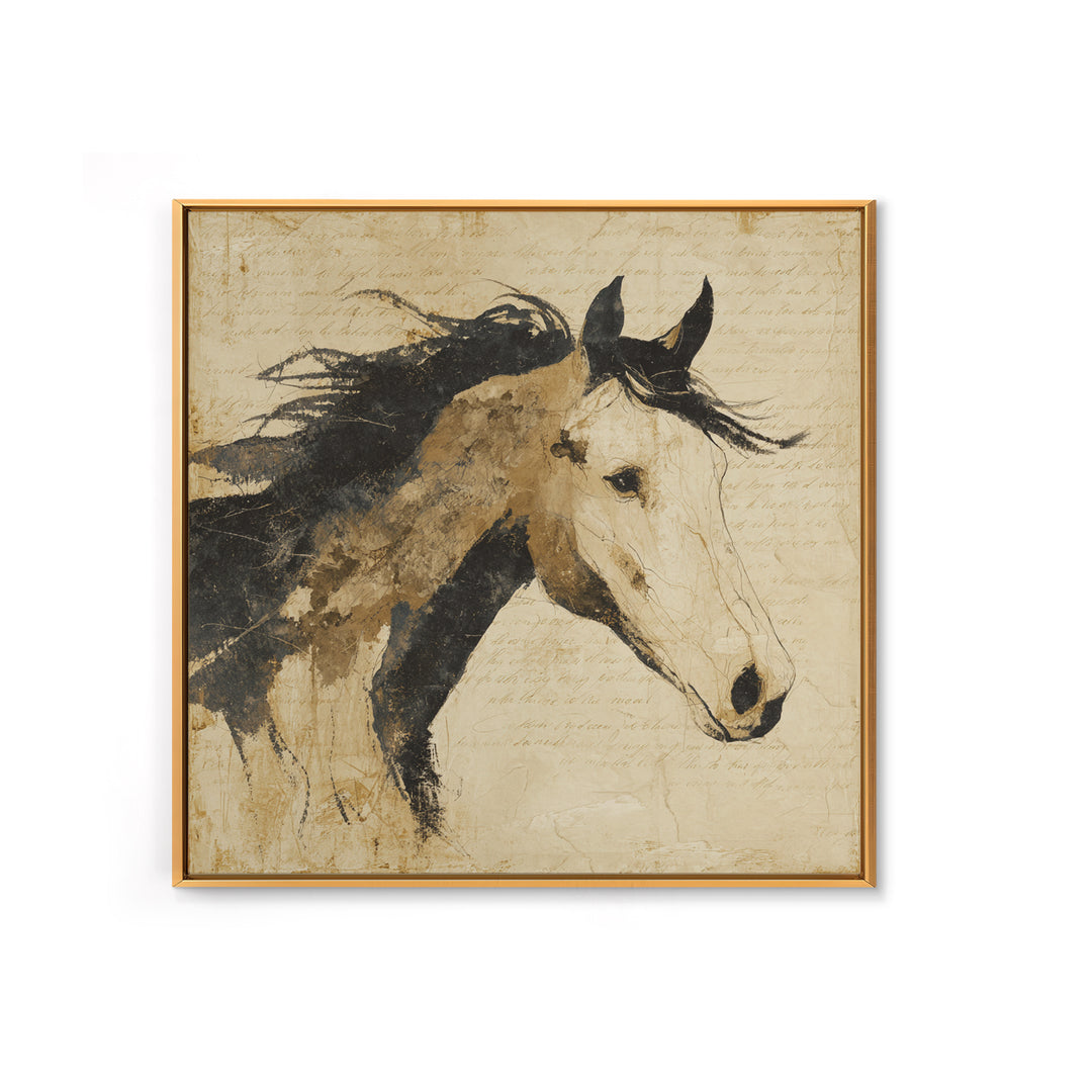 Calligraphic Horse Silhouette Made from One Line Canvas Print, Calligraphy Art, Gallery Decor, Living Room Decor, Script, CAL-1x1-41