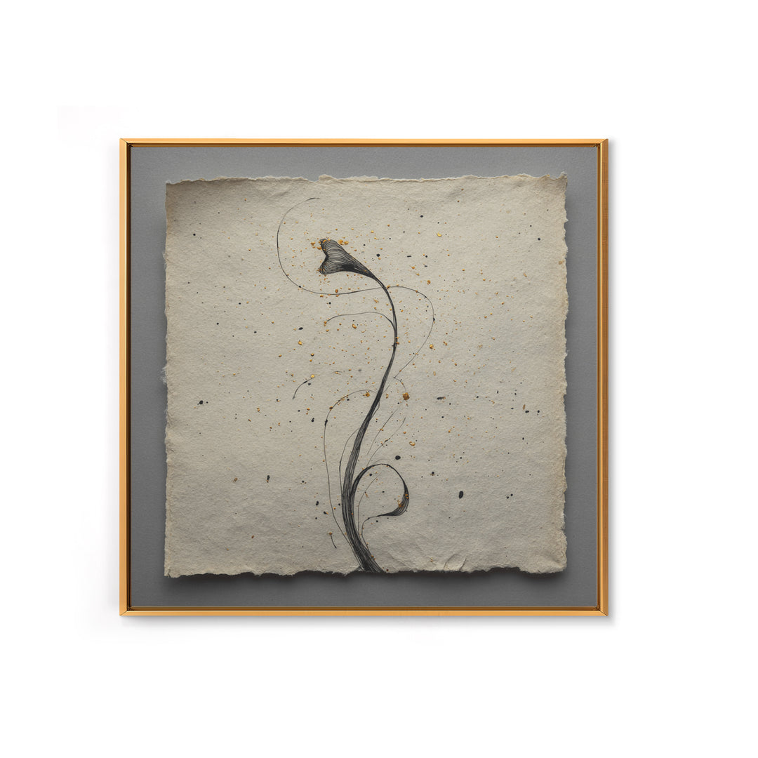 Single Elegant Flourish Shaped Like a Flower Framed Canvas Print, Calligraphy Art, Fine Art Print, Living Room Decor, Script, CAL-1x1-53
