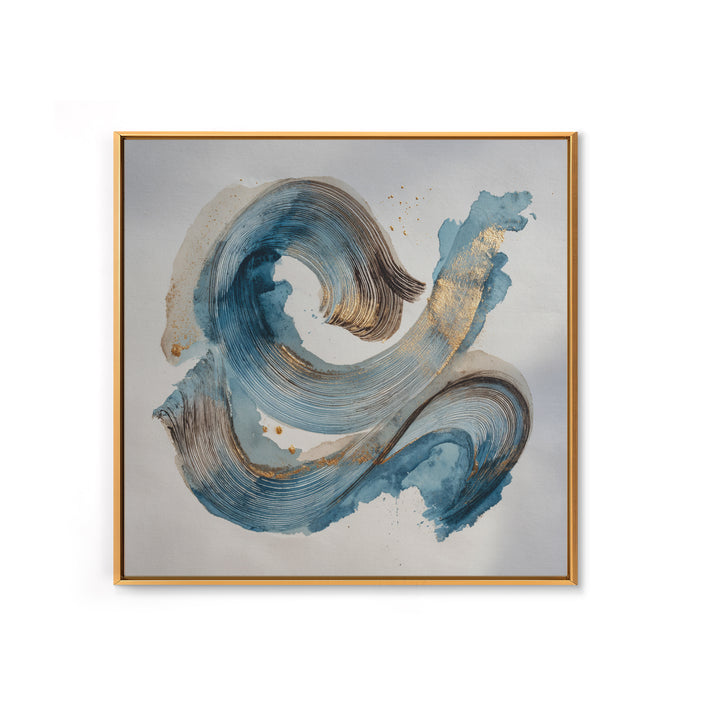 Modern Calligraphy Wave Framed Canvas Print, Calligraphy Art, Japanese Decor, Living Room Decor, Fine Art, Script, Art Print, CAL-1x1-58