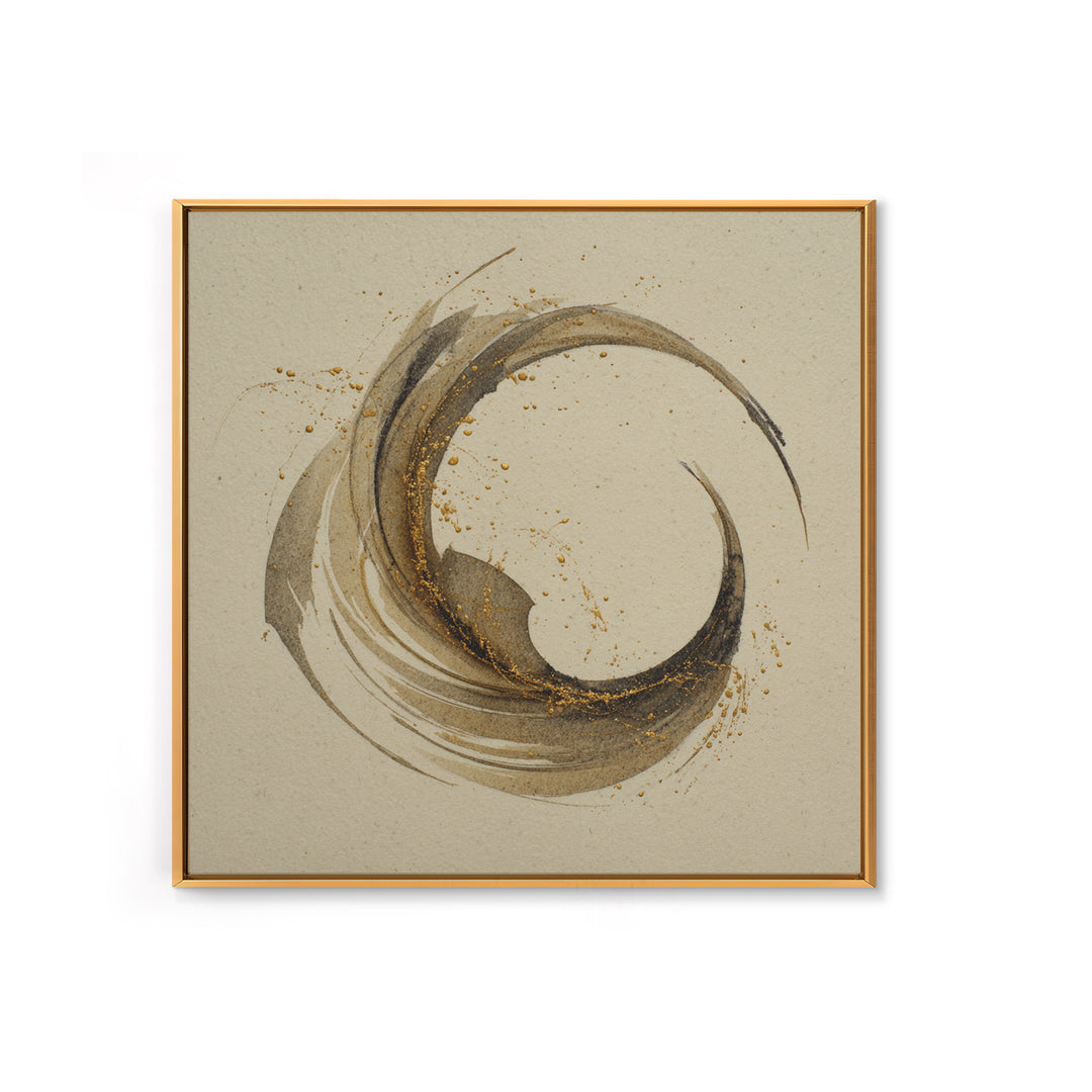 Crescent Moon Made from Elegant Ink Swashes Canvas Print, Calligraphy Art, Neutral Decor, Living Room Decor, Fine Art, Script, CAL-1x1-69