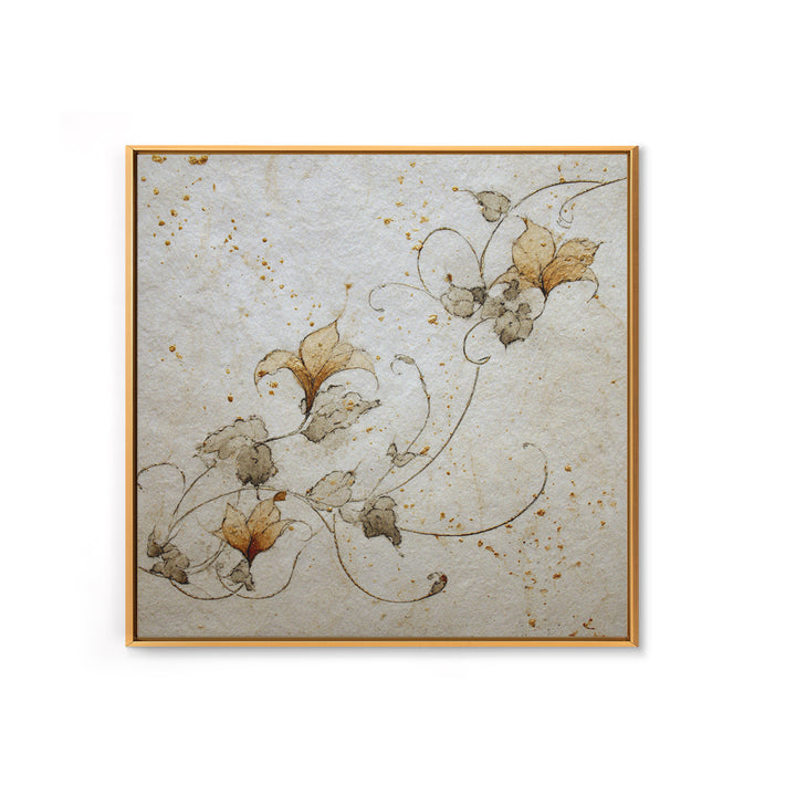 Floral Vine Created from Graceful Script Like Canvas Print, Calligraphy Art, Statement Artwork, Living Room Decor, Script, CAL-1x1-83