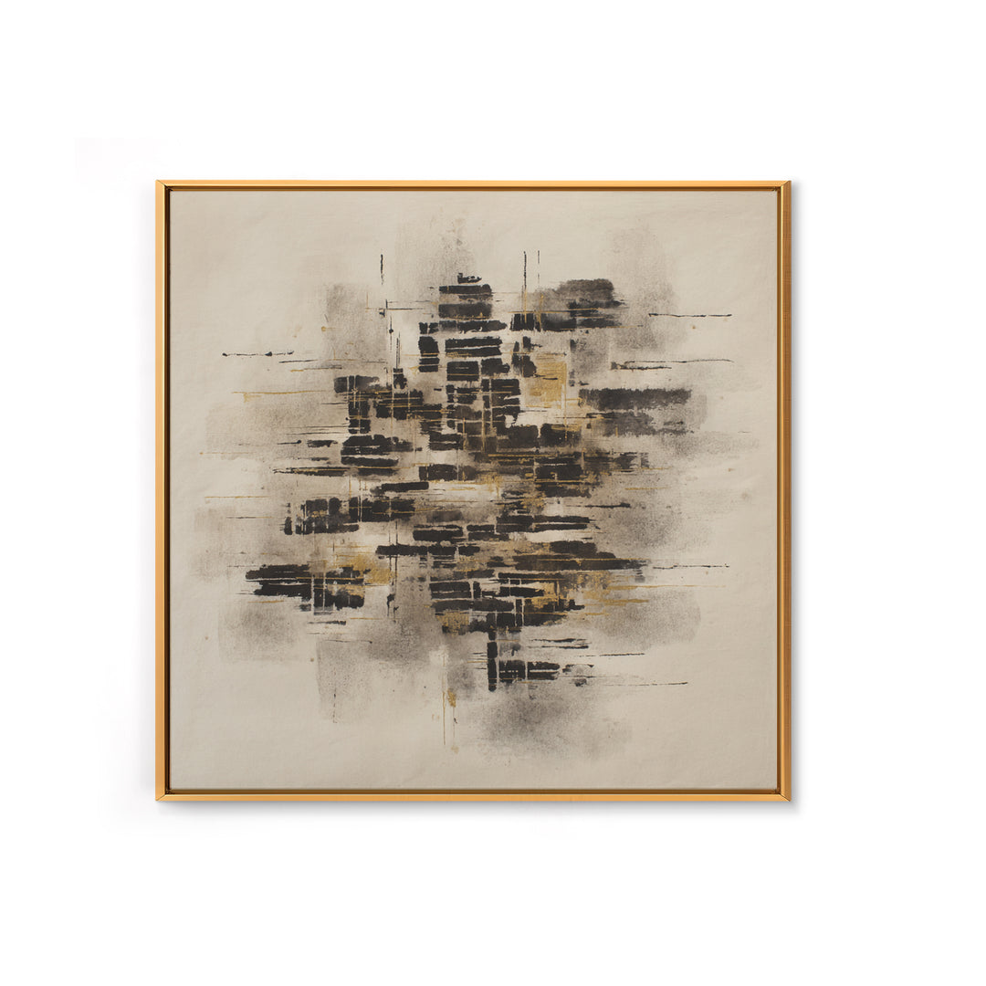 Expressive Musical Rhythm Painted as Ink Strokes Framed Canvas Print, Calligraphy Art, Painting, Living Room Decor, Script, CAL-1x1-96