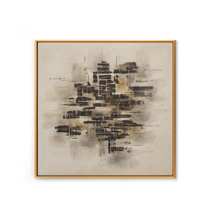 Expressive Musical Rhythm Painted as Ink Strokes Framed Canvas Print, Calligraphy Art, Painting, Living Room Decor, Script, CAL-1x1-96