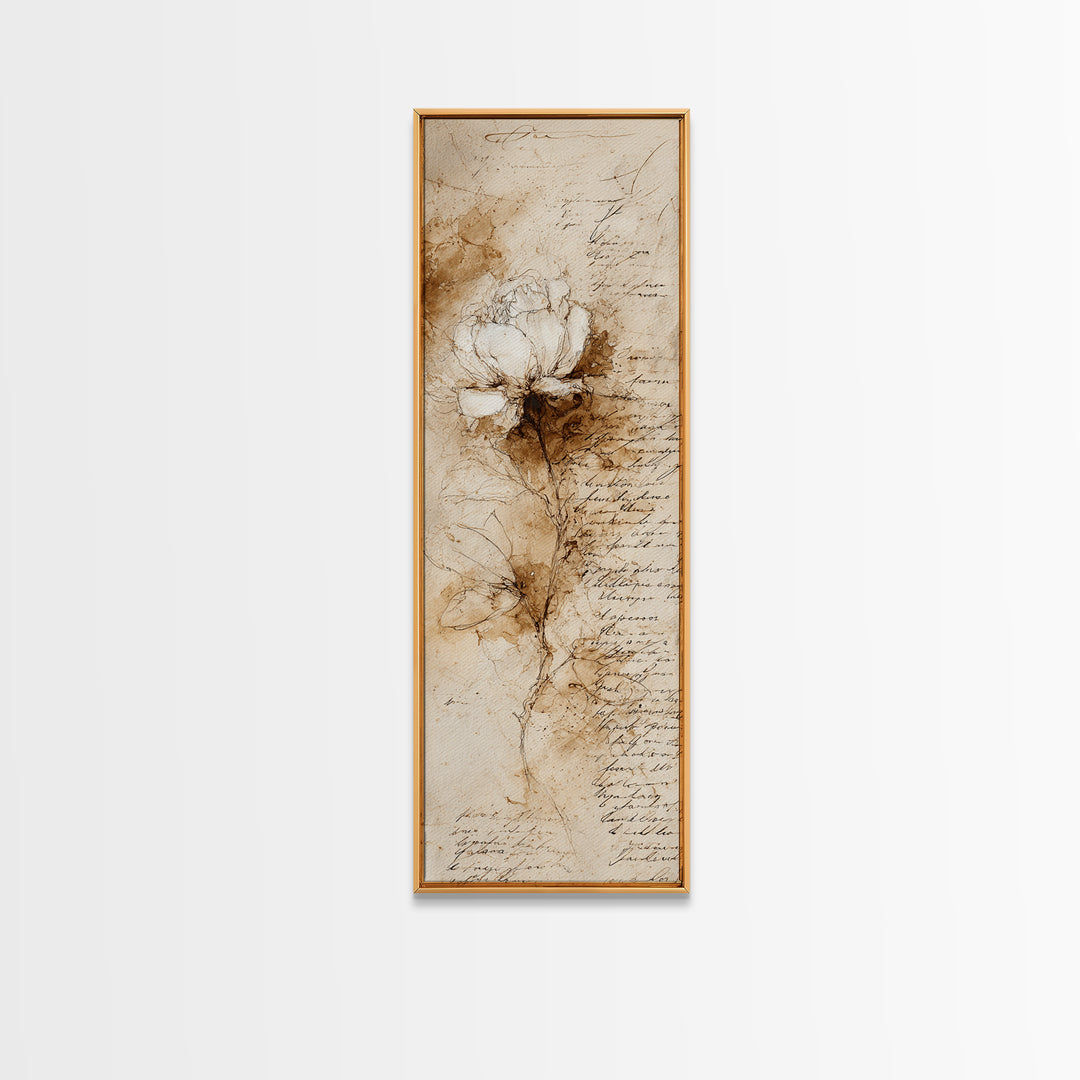 Single Elegant Flourish Shaped Like a Flower Canvas Print, Calligraphy Art, Room Decor, Living Room Decor, Fine Art, Script, CAL-1x3-17