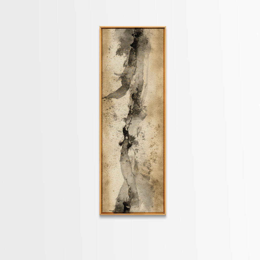 Abstract Prayer Flag of Brush Marks Canvas Print, Calligraphy Art, Wall Art, Living Room Decor, Script, Wall Art Print, CAL-1x3-35