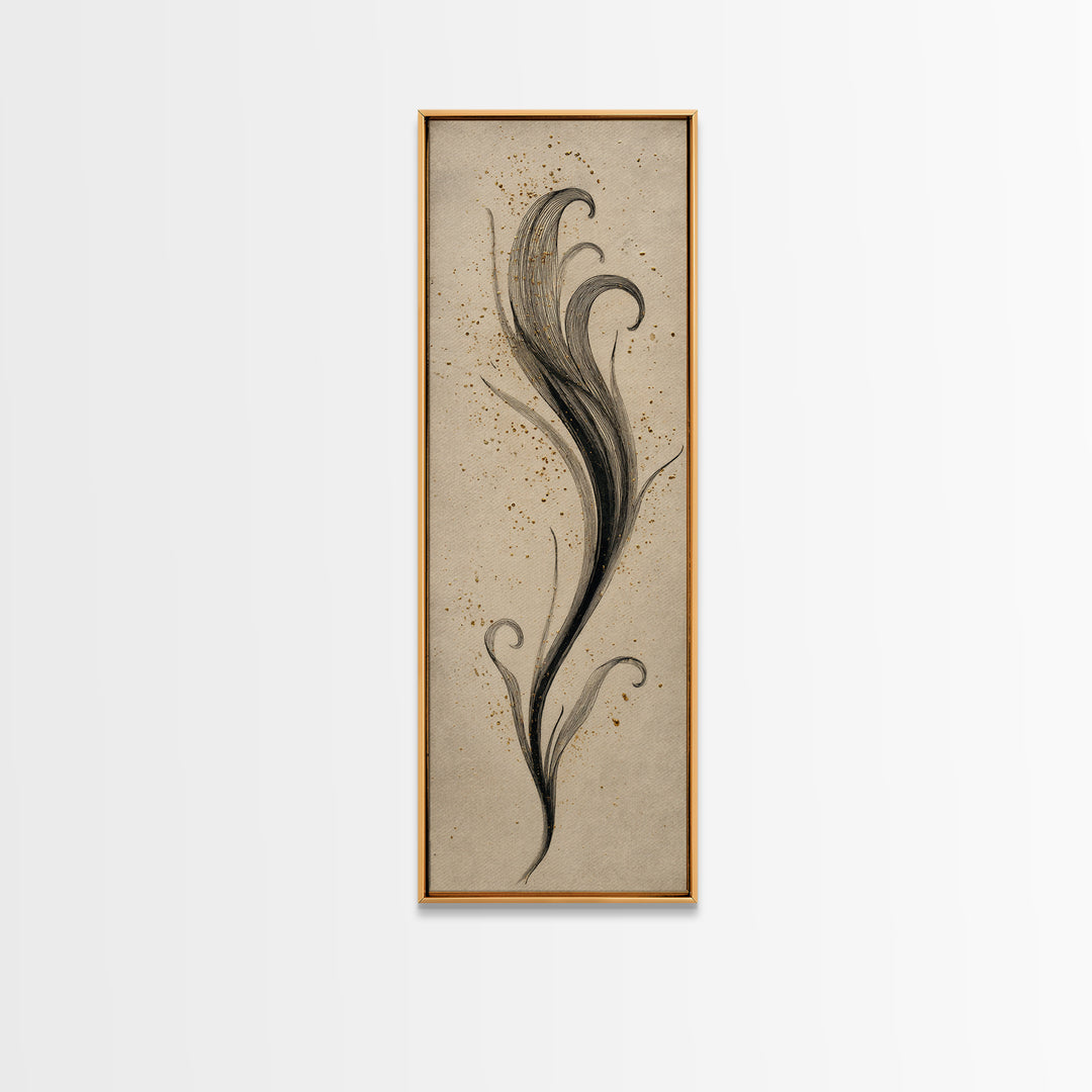 Single Elegant Flourish Shaped Like a Flower Canvas Print, Calligraphy Art, Bedroom Wall Decor, Living Room Decor, Script, CAL-1x3-41