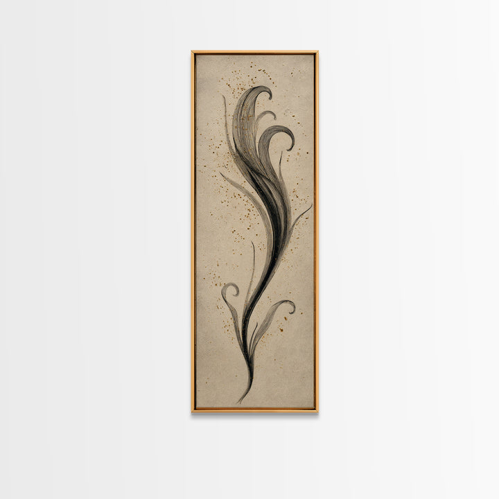Single Elegant Flourish Shaped Like a Flower Canvas Print, Calligraphy Art, Bedroom Wall Decor, Living Room Decor, Script, CAL-1x3-41