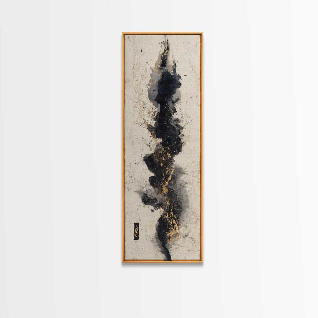 Calligraphic Bird Shape Formed from Flowing Lines Canvas Print, Calligraphy Art, Digital Print, Living Room Decor, Script, CAL-1x3-68