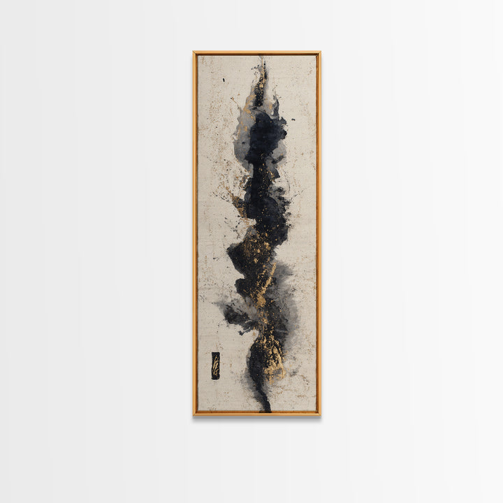 Calligraphic Bird Shape Formed from Flowing Lines Canvas Print, Calligraphy Art, Digital Print, Living Room Decor, Script, CAL-1x3-68