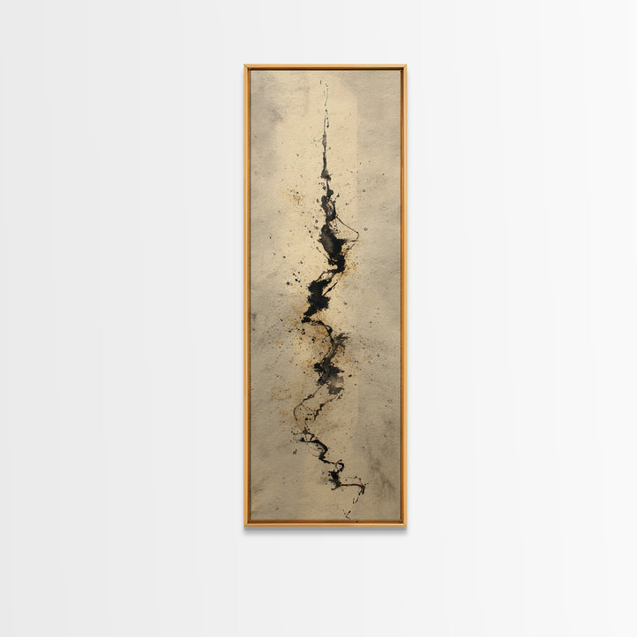 Expressive Musical Rhythm Painted as Ink Strokes Canvas Print, Calligraphy Art, Printable Wall Art, Living Room Decor, Script, CAL-1x3-84