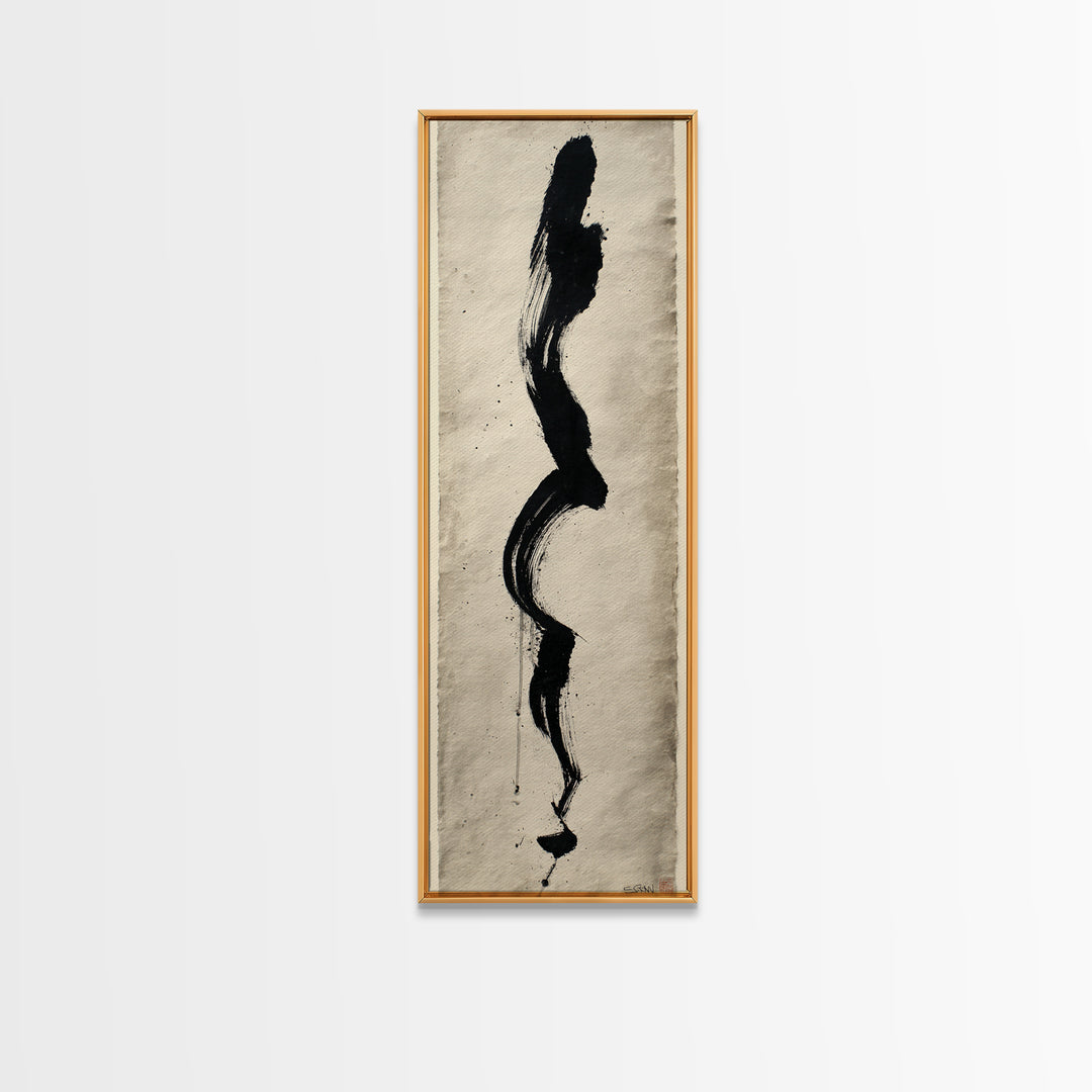 Modern Calligraphy Wave Canvas Print, Calligraphy Art, Fine Art Print, Living Room Decor, Fine Art, Script, Wall Decor, CAL-1x3-94