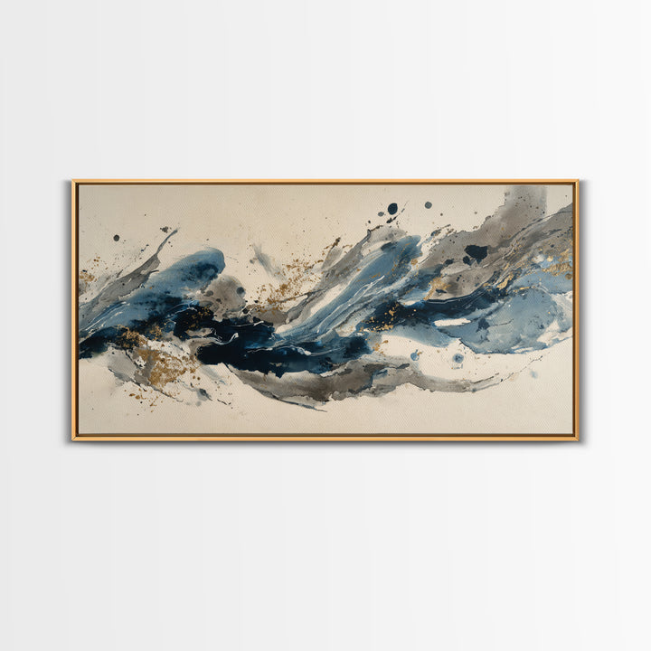 Modern Calligraphy Wave Canvas Print, Calligraphy Art, Contemporary Art, Living Room Decor, Fine Art, Script, Printable Art, CAL-2x1-78