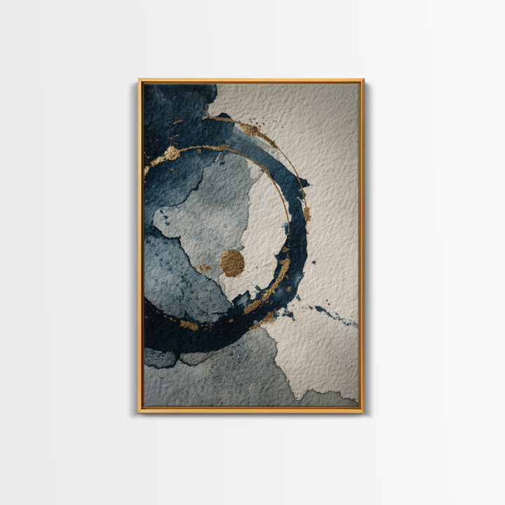 Layered Copper Ink Strokes on Dark Navy Canvas Print, Calligraphy Art, Art Print, Living Room Decor, Fine Art, Script, CAL-2x3-14