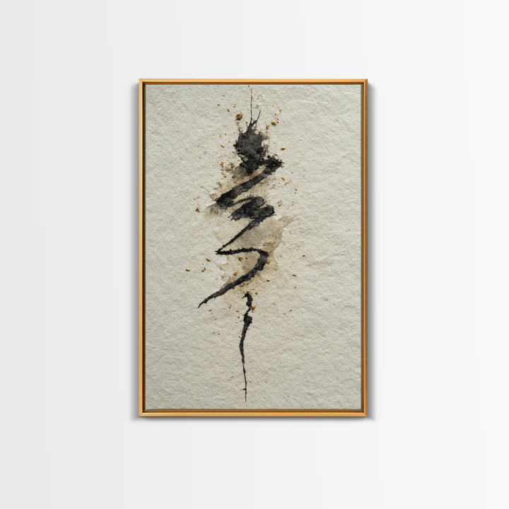 Minimal Black Calligraphy Rhythm Canvas Print, Calligraphy Art, Gallery Decor, Living Room Decor, Fine Art, Script, CAL-2x3-15