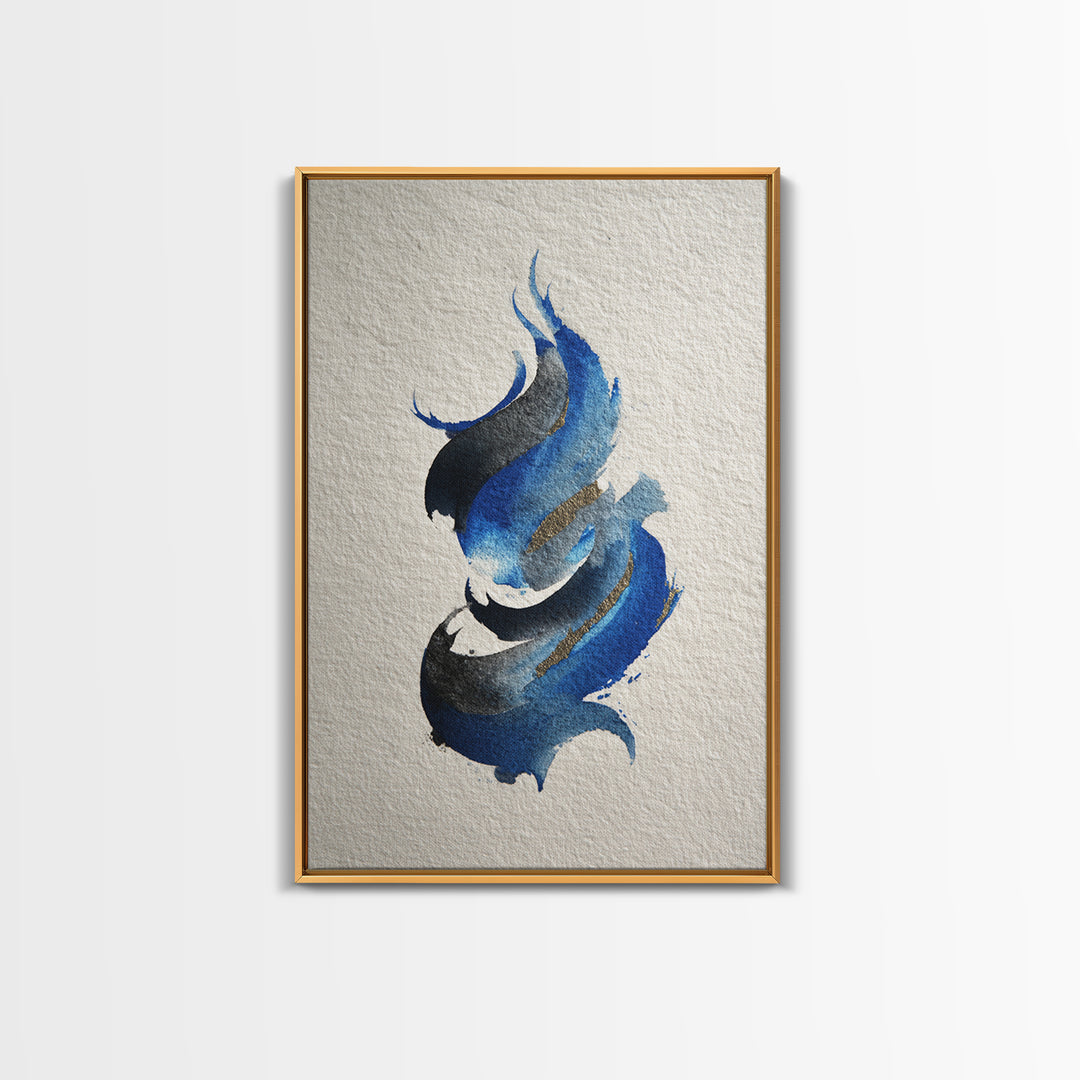 Modern Calligraphy Wave Framed Canvas Print, Calligraphy Art, Room Decor, Living Room Decor, Fine Art, Script, Printable, CAL-2x3-18