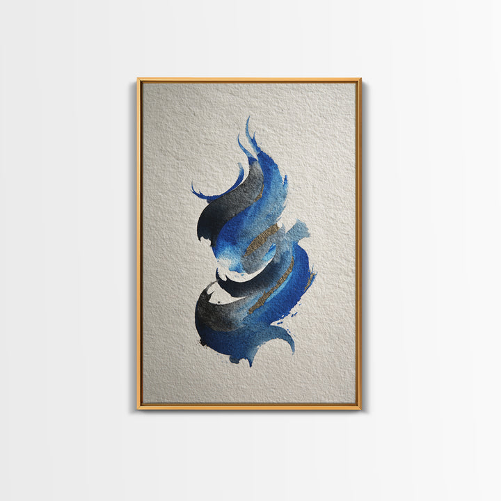 Modern Calligraphy Wave Framed Canvas Print, Calligraphy Art, Room Decor, Living Room Decor, Fine Art, Script, Printable, CAL-2x3-18