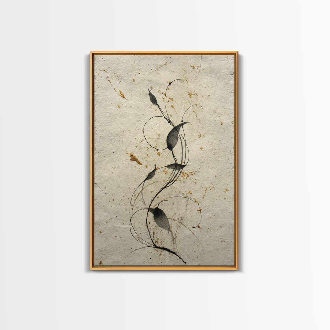 Floral Vine Created from Graceful Script Like Canvas Print, Calligraphy Art, Neutral Decor, Living Room Decor, Script, CAL-2x3-19