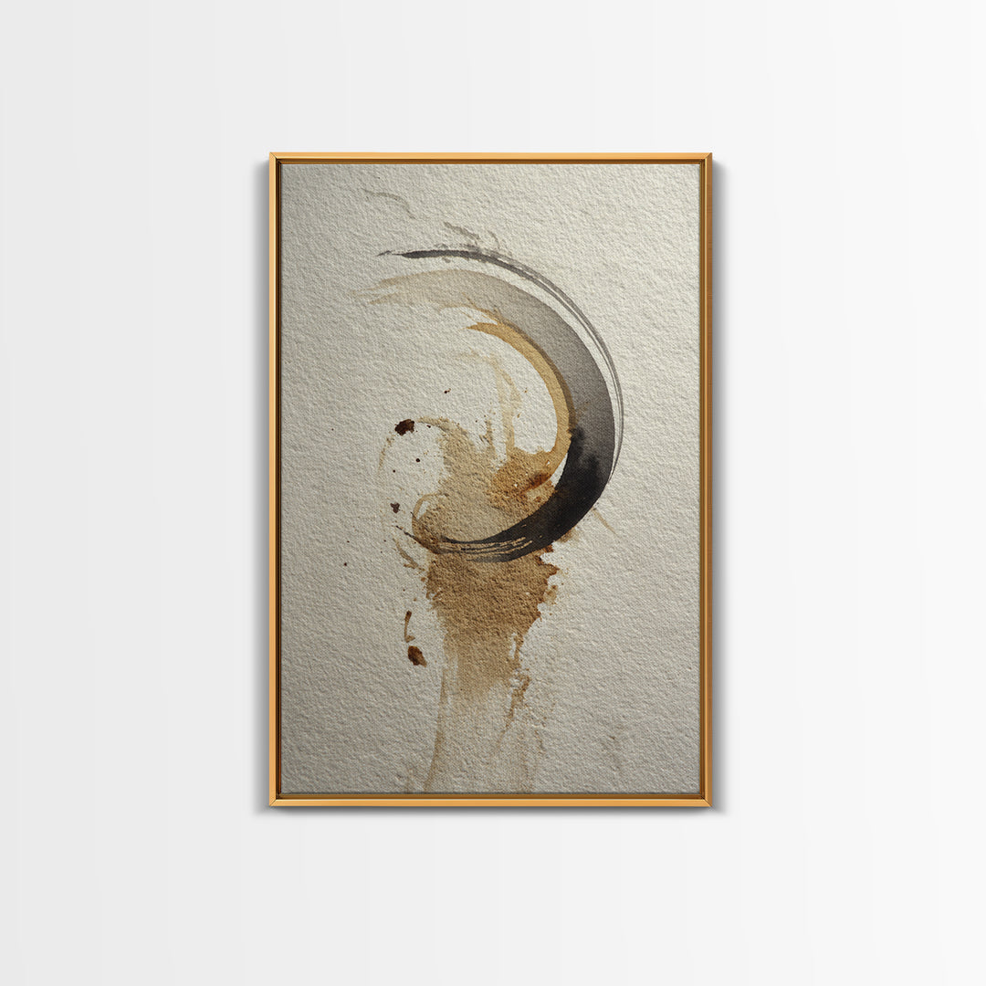 Crescent Moon Made from Elegant Ink Swashes Canvas Print, Calligraphy Art, Home Decor, Living Room Decor, Fine Art, Script, CAL-2x3-29