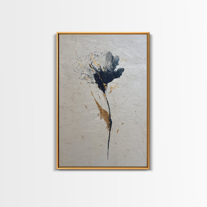 Single Elegant Flourish Shaped Like a Flower Framed Canvas Print, Calligraphy Art, Wall Decor, Living Room Decor, Script, CAL-2x3-37