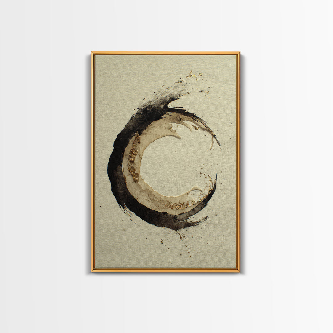Crescent Moon Made from Elegant Ink Swashes Canvas Print, Calligraphy Art, Home Decor, Living Room Decor, Fine Art, Script, CAL-2x3-5