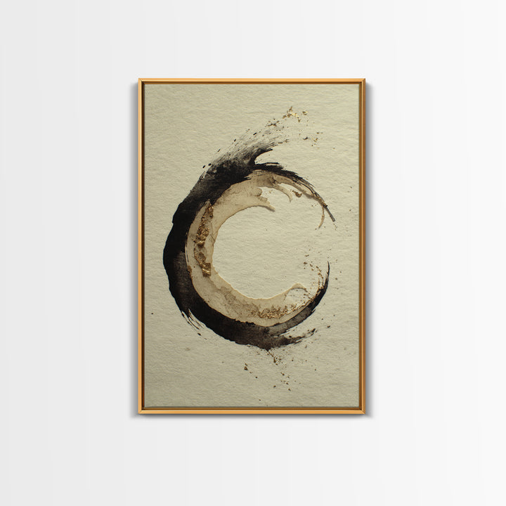 Crescent Moon Made from Elegant Ink Swashes Canvas Print, Calligraphy Art, Home Decor, Living Room Decor, Fine Art, Script, CAL-2x3-5