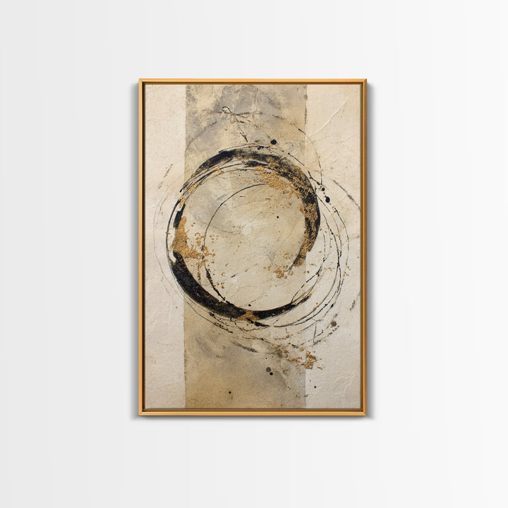 Crescent Moon Made from Elegant Ink Swashes Framed Canvas Print, Calligraphy Art, Print, Living Room Decor, Fine Art, Script, CAL-2x3-53