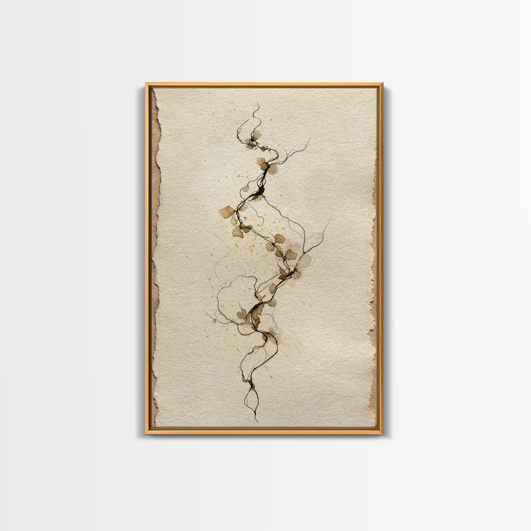 Floral Vine Created from Graceful Script Like Canvas Print, Calligraphy Art, Digital Prints, Living Room Decor, Script, CAL-2x3-67