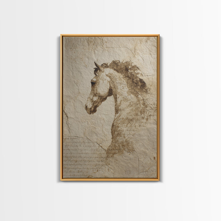 Calligraphic Horse Silhouette Made from One Line Canvas Print, Calligraphy Art, Printable Art, Living Room Decor, Script, CAL-2x3-73