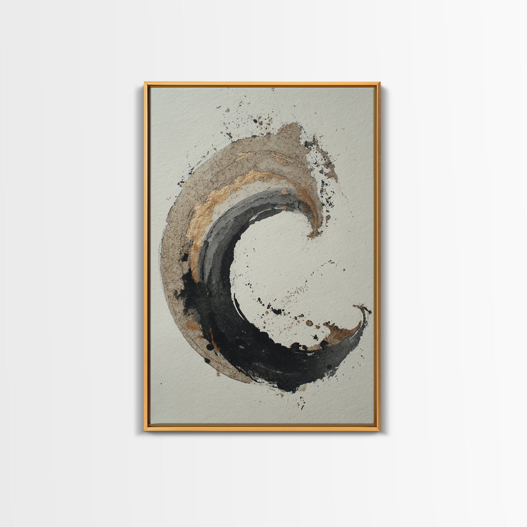 Crescent Moon Made from Elegant Ink Swashes Canvas Print, Calligraphy Art, Calligraphy, Living Room Decor, Fine Art, Script, CAL-2x3-77