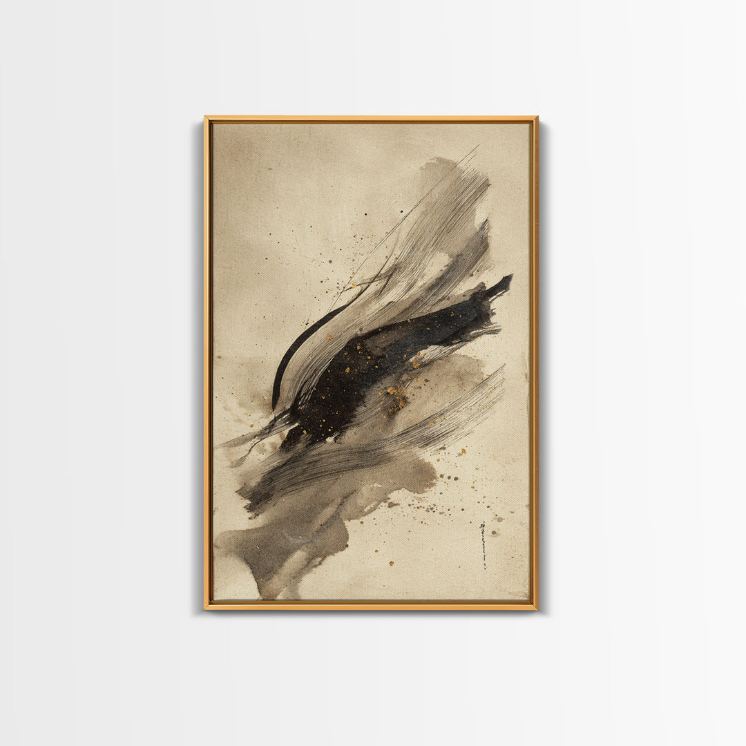 Abstract Prayer Flag of Brush Marks Canvas Print, Calligraphy Art, Art, Living Room Decor, Fine Art, Script, Unique Wall Art, CAL-2x3-79