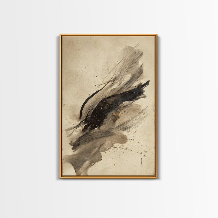 Abstract Prayer Flag of Brush Marks Canvas Print, Calligraphy Art, Art, Living Room Decor, Fine Art, Script, Unique Wall Art, CAL-2x3-79