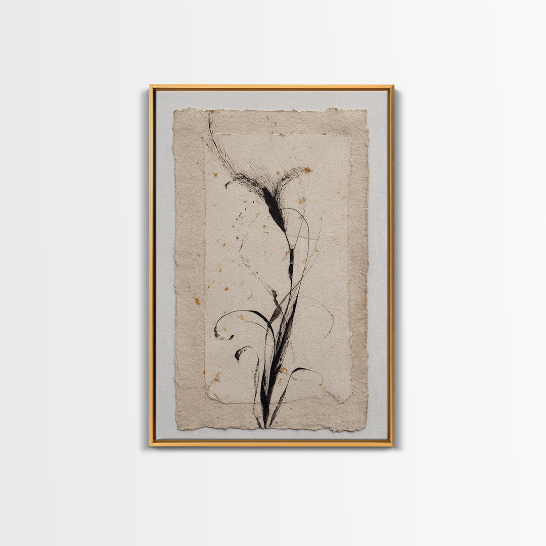 Single Elegant Flourish Shaped Like a Flower Canvas Print, Calligraphy Art, Unique Wall Art, Living Room Decor, Script, CAL-2x3-85