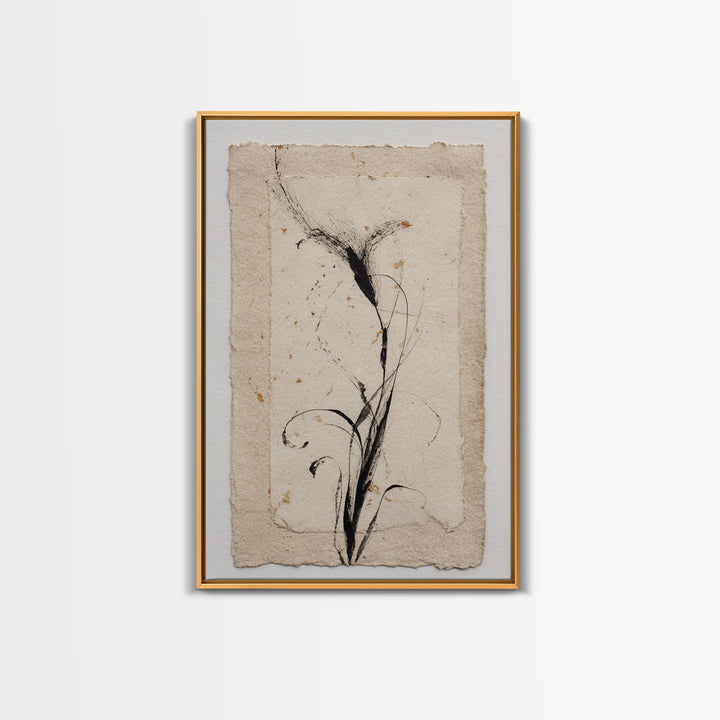 Single Elegant Flourish Shaped Like a Flower Canvas Print, Calligraphy Art, Unique Wall Art, Living Room Decor, Script, CAL-2x3-85