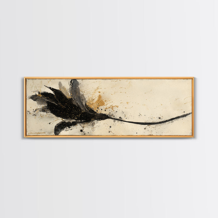 Single Elegant Flourish Shaped Like a Flower Canvas Print, Calligraphy Art, Bedroom Wall Decor, Living Room Decor, Script, CAL-3x1-21