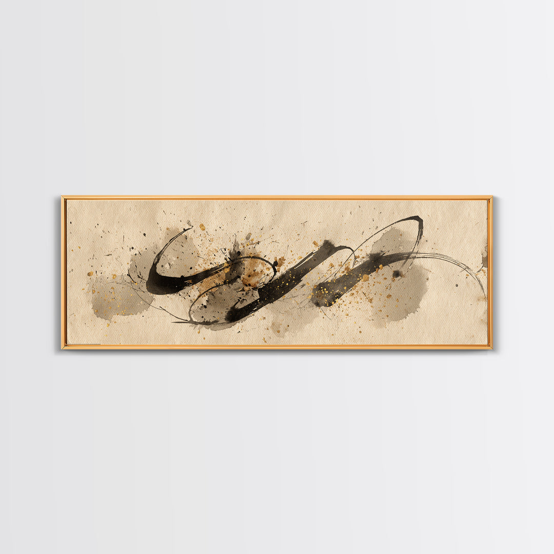 Romantic Handwritten Marks Without Readable Words Canvas Print, Calligraphy Art, Digital Print, Living Room Decor, Script, CAL-3x1-79