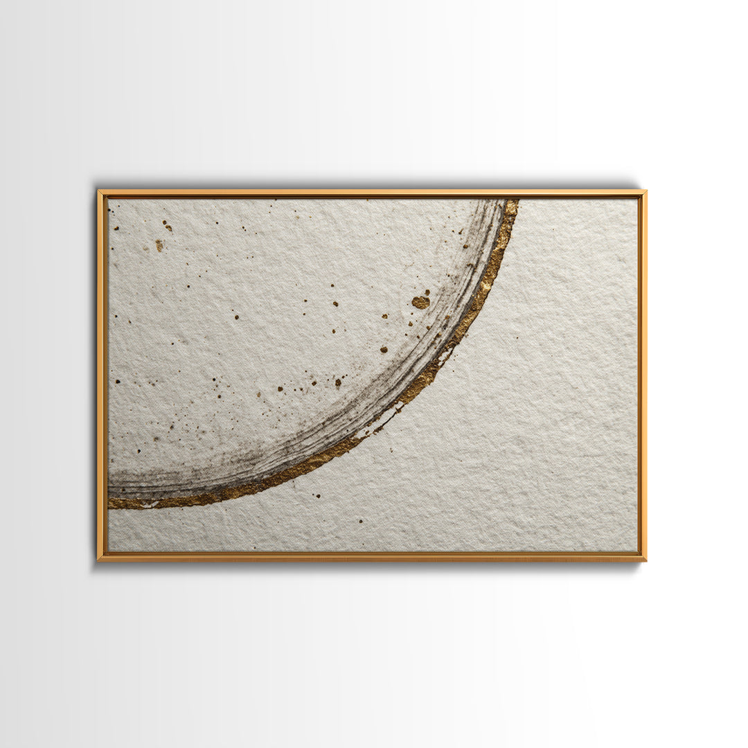 Japanese Brush Mark Circle Canvas Print, Calligraphy Art, Living Room Wall Art, Living Room Decor, Script, Spiritual Wall Art, CAL-3x2-32