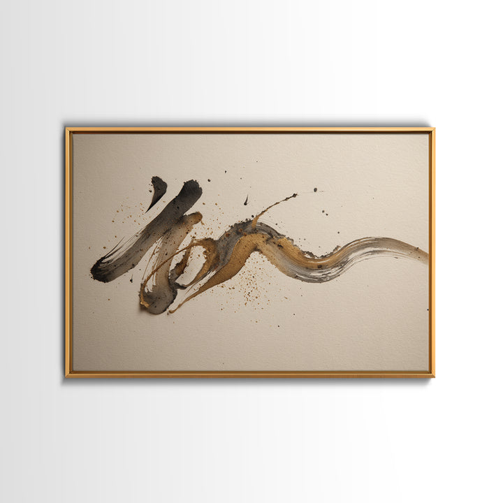 Expressive Musical Rhythm Painted as Ink Strokes Canvas Print, Calligraphy Art, Digital Prints, Living Room Decor, Script, CAL-3x2-4