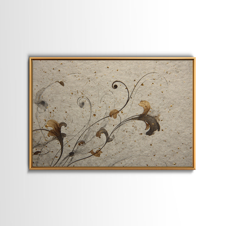 Floral Vine Created from Graceful Script Like Canvas Print, Calligraphy Art, Digital Print, Living Room Decor, Script, CAL-3x2-63